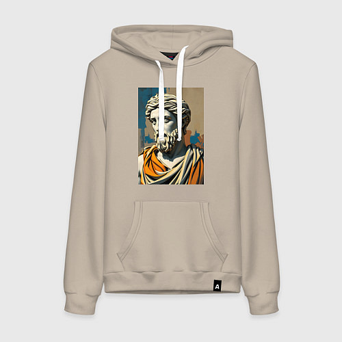 Женская толстовка-худи Античная статуя в теплых тонах / Миндальный – фото 1