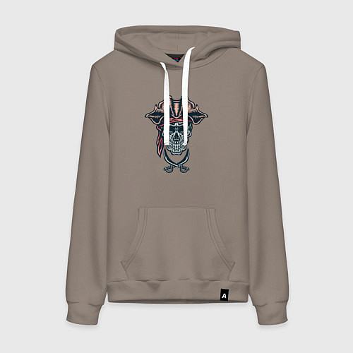 Женская толстовка-худи Мёртвый пират / Утренний латте – фото 1