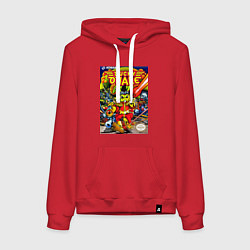 Толстовка-худи хлопковая женская Баки о хэр, цвет: красный