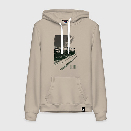 Женская толстовка-худи Гоночный спорткар / Миндальный – фото 1