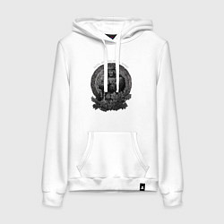 Толстовка-худи хлопковая женская Воин живёт вечно, цвет: белый