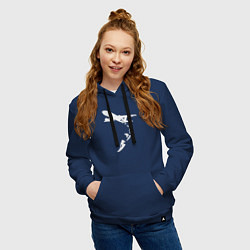 Толстовка-худи хлопковая женская Plane surfer, цвет: тёмно-синий — фото 2