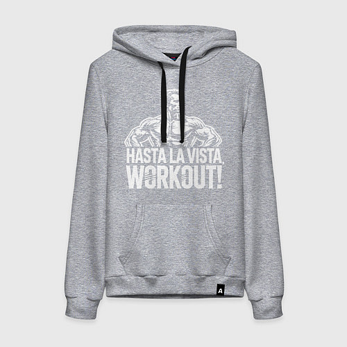 Женская толстовка-худи Arnold - hasta la vista workout / Меланж – фото 1