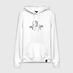 Толстовка-худи хлопковая женская Непон мем, цвет: белый