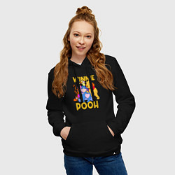 Толстовка-худи хлопковая женская Winnie Pooh hugs, цвет: черный — фото 2