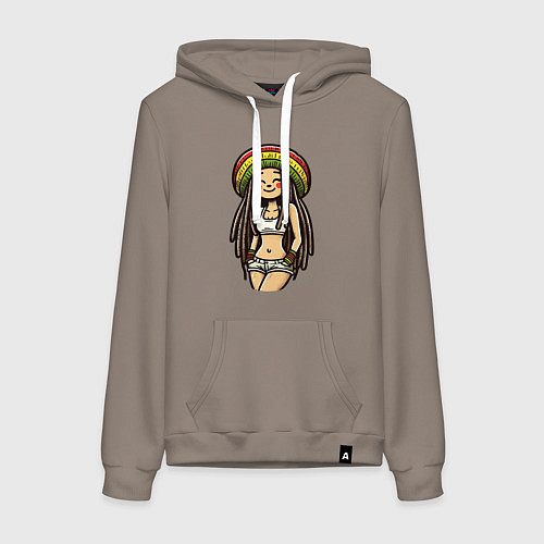 Женская толстовка-худи Smile jamaica girl / Утренний латте – фото 1