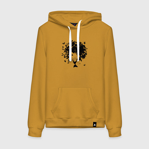 Женская толстовка-худи Милая весенняя девчонка / Горчичный – фото 1