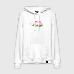 Толстовка-худи хлопковая женская Летняя благодать, цвет: белый