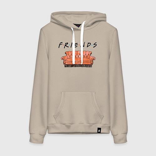 Женская толстовка-худи Friends - sofa / Миндальный – фото 1