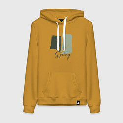 Толстовка-худи хлопковая женская Spring, цвет: горчичный
