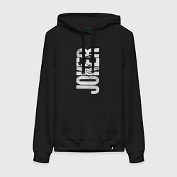 Толстовка-худи хлопковая женская Джокер графити, цвет: черный