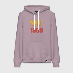 Толстовка-худи хлопковая женская Сделано в 1989 сепия, цвет: сиреневый