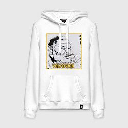Толстовка-худи хлопковая женская Volfovich Art Black coin, цвет: белый