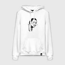 Толстовка-худи хлопковая женская Известный Сальвадор Дали, цвет: белый
