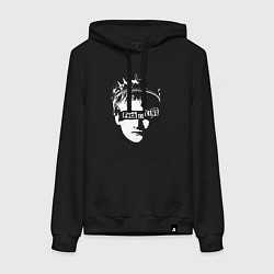 Толстовка-худи хлопковая женская К чёрту короля, цвет: черный