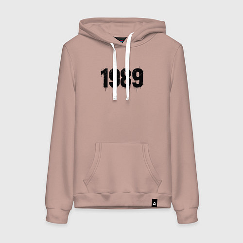 Женская толстовка-худи 1989 год расшерканый / Пыльно-розовый – фото 1