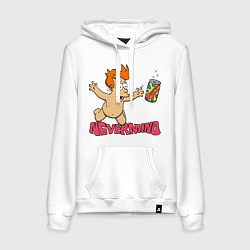 Толстовка-худи хлопковая женская Фрай в нирване, цвет: белый