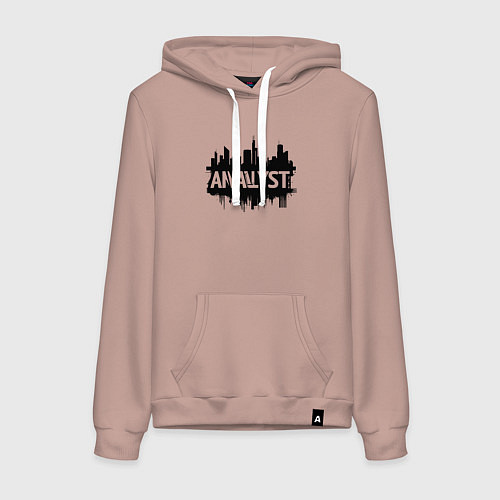 Женская толстовка-худи Аналитик город / Пыльно-розовый – фото 1