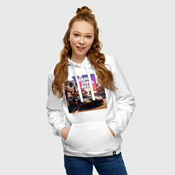 Толстовка-худи хлопковая женская Новая игра, цвет: белый — фото 2