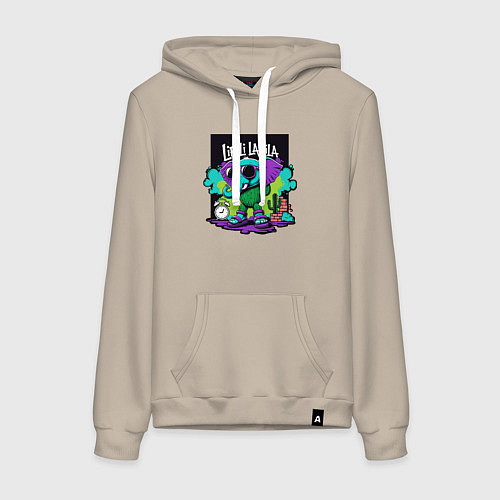 Женская толстовка-худи Лирили Ларила итальянские мемы / Миндальный – фото 1