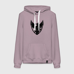Толстовка-худи хлопковая женская Огненный страж с крыльями, цвет: сиреневый