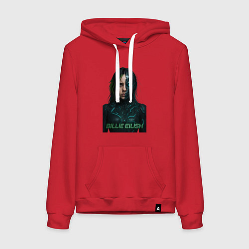 Женская толстовка-худи Билли Айлиш киберпанк / Красный – фото 1