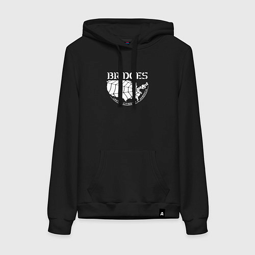Женская толстовка-худи Bridges logo / Черный – фото 1