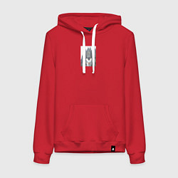 Толстовка-худи хлопковая женская Зайяц турист, цвет: красный