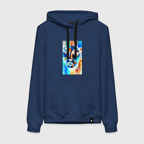 Женская толстовка-худи Абстракция современности / Тёмно-синий – фото 1