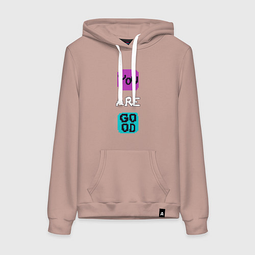 Женская толстовка-худи Надпись You are good / Пыльно-розовый – фото 1