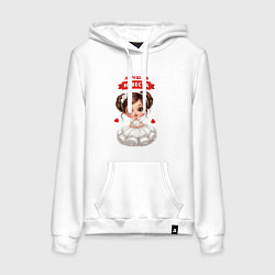 Толстовка-худи хлопковая женская Лучшая невеста, цвет: белый