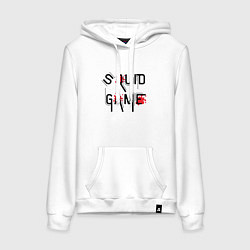 Толстовка-худи хлопковая женская Squid game, цвет: белый