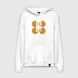 Толстовка-худи хлопковая женская Печеньки из игры в кальмара, цвет: белый