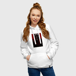 Толстовка-худи хлопковая женская Пила - Джон Крамер, цвет: белый — фото 2