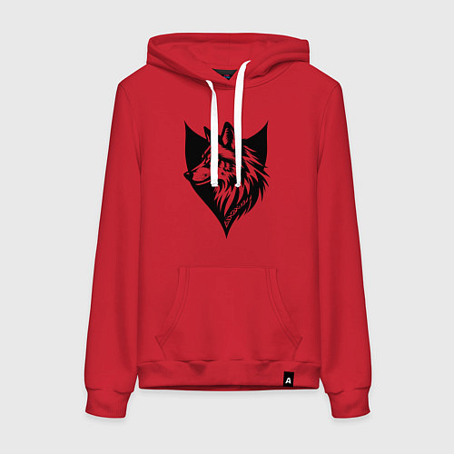 Женская толстовка-худи Волк на щите / Красный – фото 1