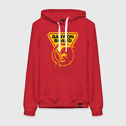 Толстовка-худи хлопковая женская Чужой на борту - предупреждающий знак, цвет: красный