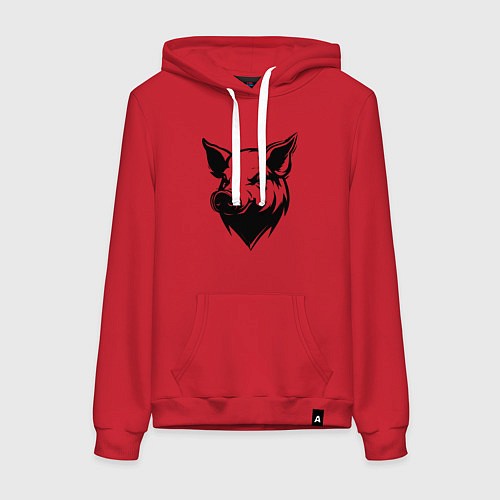 Женская толстовка-худи Свиная голова / Красный – фото 1