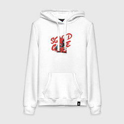 Толстовка-худи хлопковая женская Soldier squid game, цвет: белый