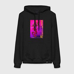 Толстовка-худи хлопковая женская Евангелион 02 - Аска, цвет: черный