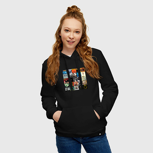 Женская толстовка-худи Nirvana - обложки / Черный – фото 3