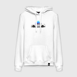 Толстовка-худи хлопковая женская Nissan GTR - Godzilla, цвет: белый