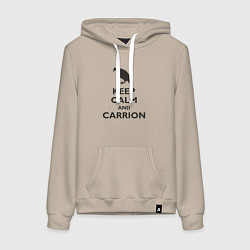 Толстовка-худи хлопковая женская Carrion, цвет: миндальный