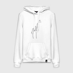 Толстовка-худи хлопковая женская Оставайся высоким, цвет: белый