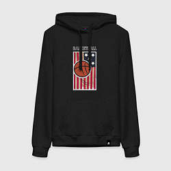 Толстовка-худи хлопковая женская Basketball USA, цвет: черный