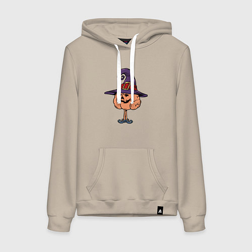 Женская толстовка-худи Ведьма тыква / Миндальный – фото 1