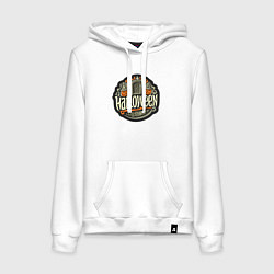 Толстовка-худи хлопковая женская День хэллоуина, цвет: белый