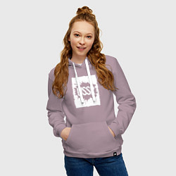 Толстовка-худи хлопковая женская СССР в стиле граффити, цвет: сиреневый — фото 2
