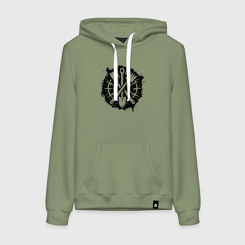 Женская толстовка-худи Лопатка и кисточки / Авокадо – фото 1