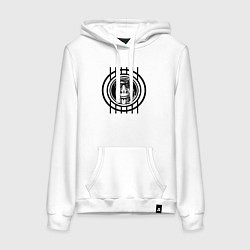 Толстовка-худи хлопковая женская Веселая лошадь года, цвет: белый