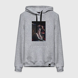 Толстовка-худи хлопковая женская Смех Джокера, цвет: меланж